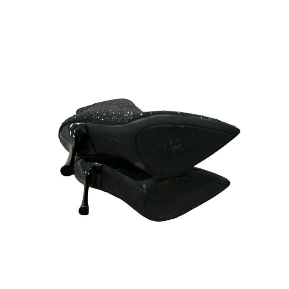 INC Women’s Black Rhinestone Ankle Boots Size 5 M 35 With Stiletto Heel - Picture 7 of 7